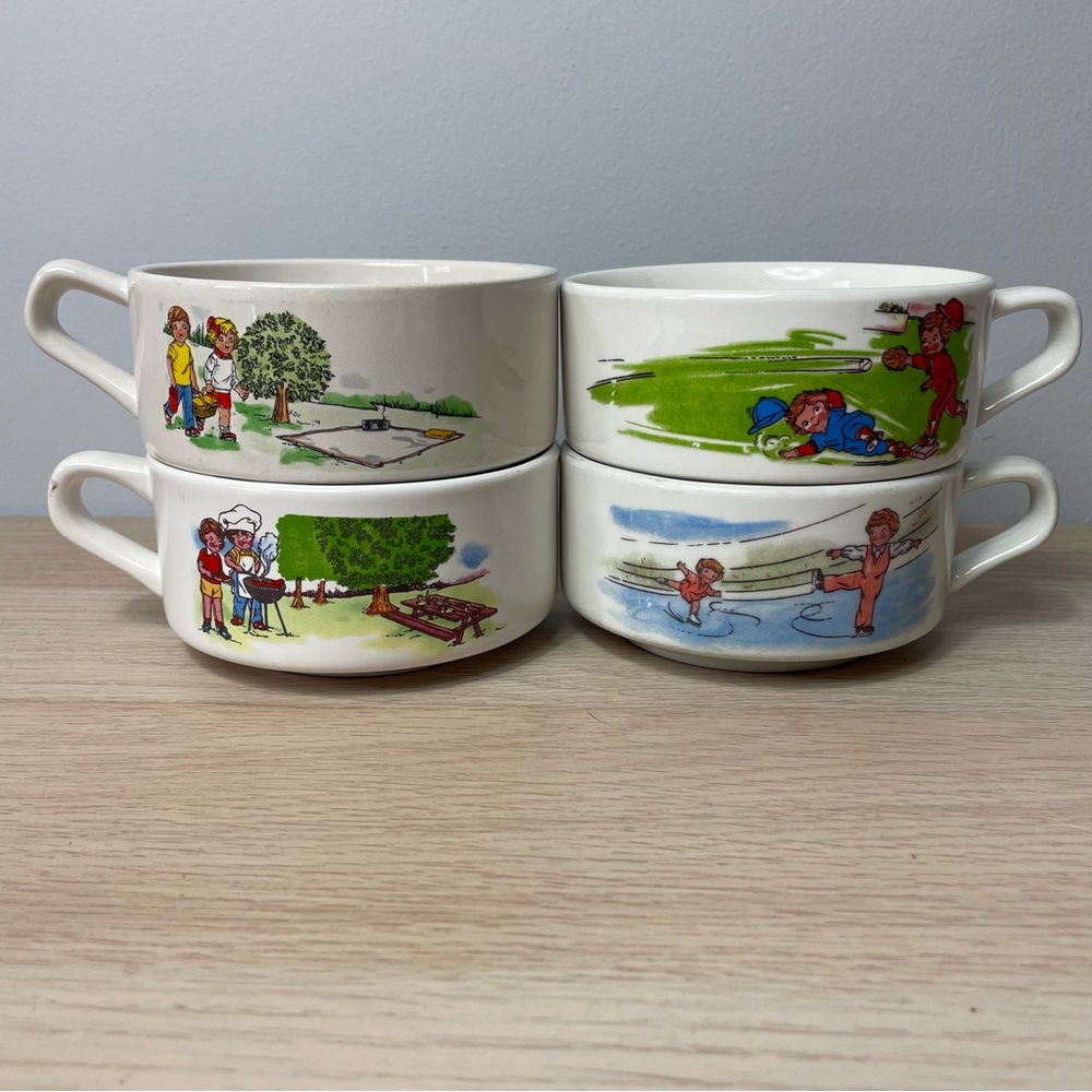 Vintage Campbell's Kids Soup Mugs Set of 4